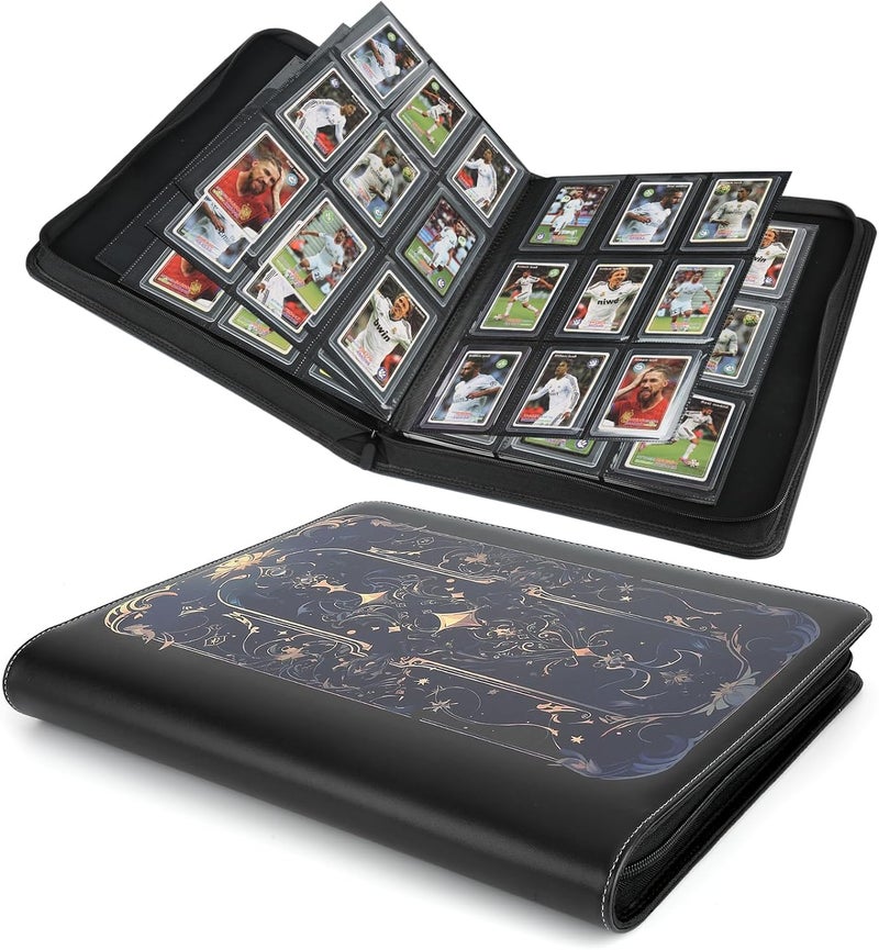 CARDBINDER Toploader Binder,Toploader Hard Cases, 9-Pocket Pages Sleeves Hold up 288 Cards.Toploader Card Binder with Sleeves for “3×4” rigid，Card Holder(black purple) - Image 1